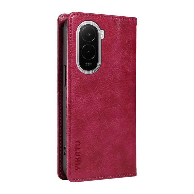 For Xiaomi POCO M7 4G 169mm YIKATU YK-006 Litchi Texture Ultra-thin Strong Magnet Leather Phone Case