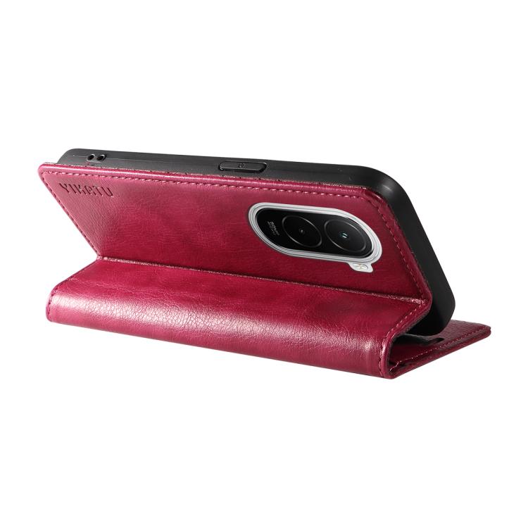 For Xiaomi POCO M7 4G 169mm YIKATU YK-006 Litchi Texture Ultra-thin Strong Magnet Leather Phone Case