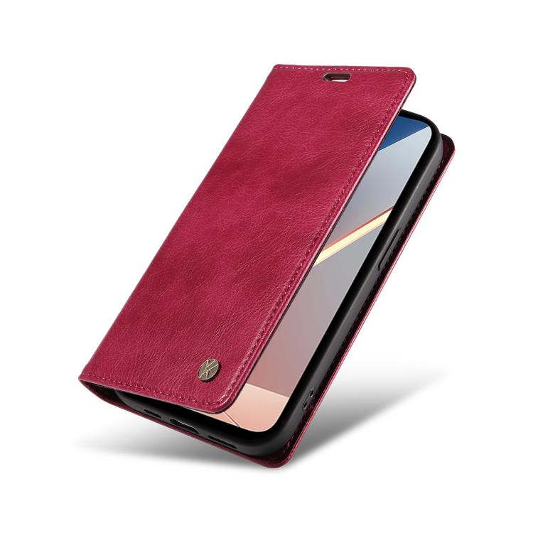 For Xiaomi POCO M7 4G 169mm YIKATU YK-006 Litchi Texture Ultra-thin Strong Magnet Leather Phone Case