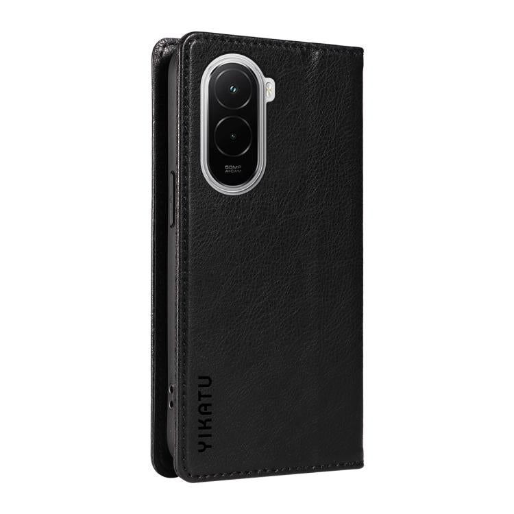 For Xiaomi POCO M7 4G 169mm YIKATU YK-006 Litchi Texture Ultra-thin Strong Magnet Leather Phone Case