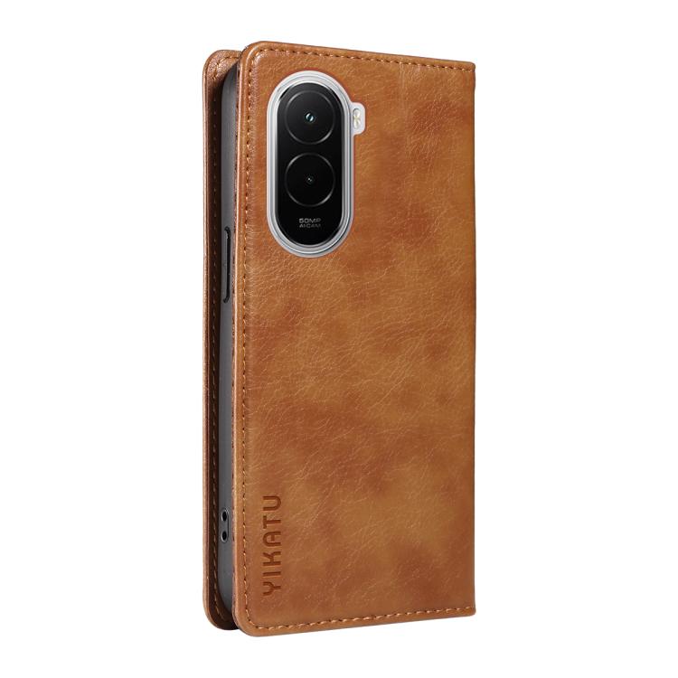 For Xiaomi POCO M7 4G 169mm YIKATU YK-006 Litchi Texture Ultra-thin Strong Magnet Leather Phone Case