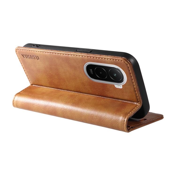 For Xiaomi POCO M7 4G 169mm YIKATU YK-006 Litchi Texture Ultra-thin Strong Magnet Leather Phone Case