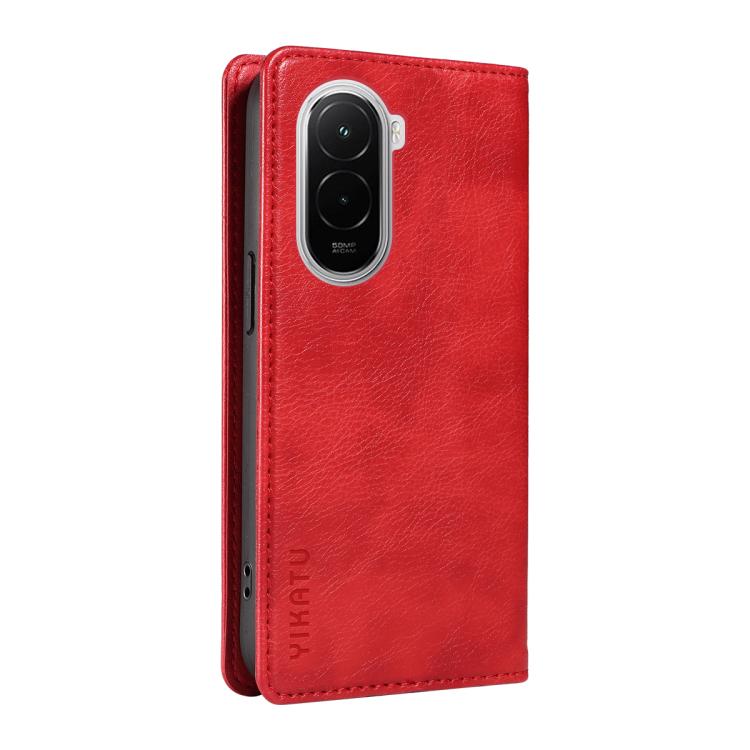 For Xiaomi POCO M7 4G 169mm YIKATU YK-006 Litchi Texture Ultra-thin Strong Magnet Leather Phone Case