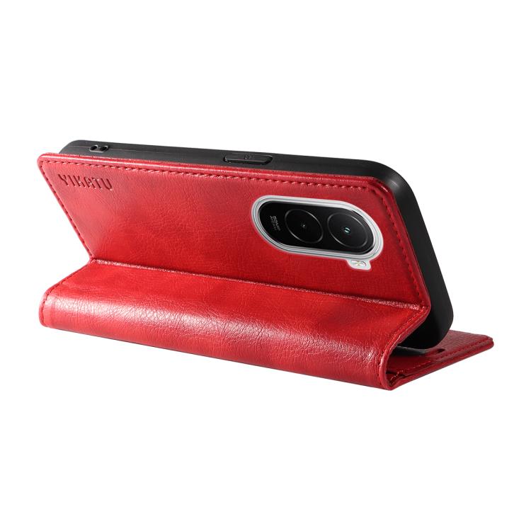 For Xiaomi POCO M7 4G 169mm YIKATU YK-006 Litchi Texture Ultra-thin Strong Magnet Leather Phone Case