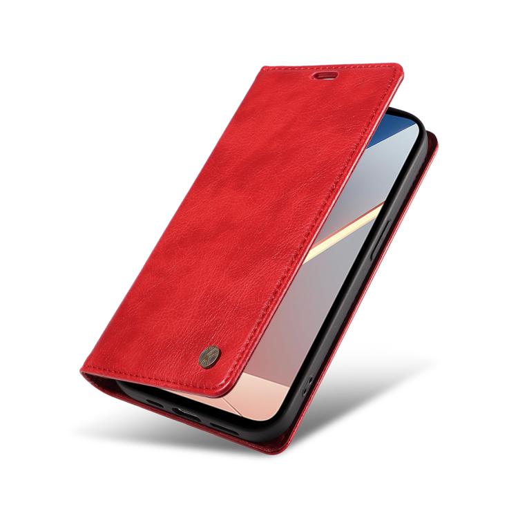 For Xiaomi POCO M7 4G 169mm YIKATU YK-006 Litchi Texture Ultra-thin Strong Magnet Leather Phone Case