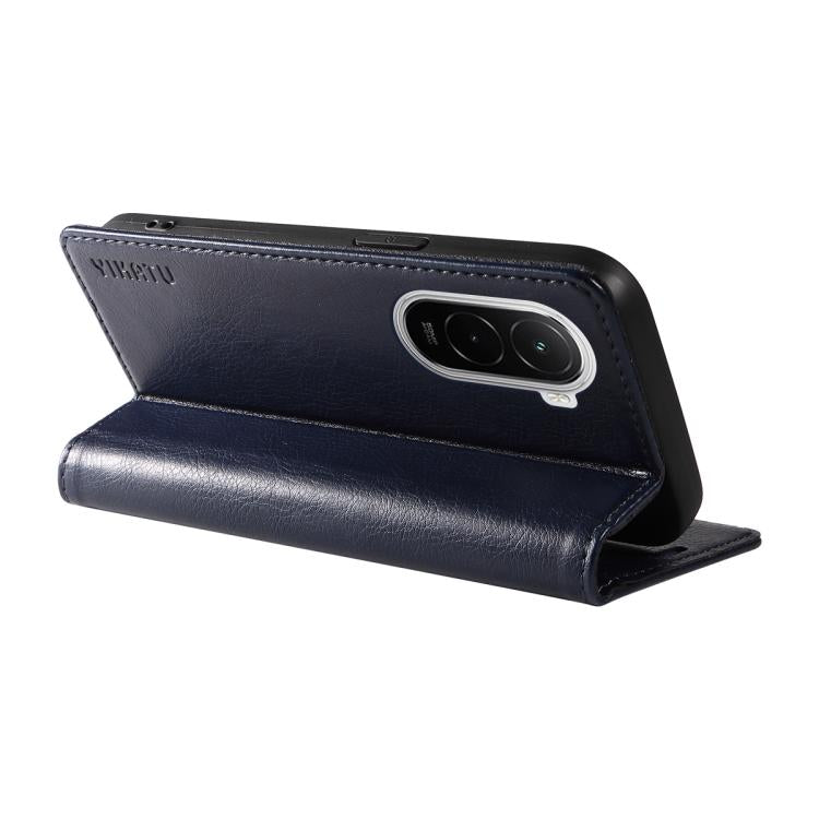 For Xiaomi POCO M7 4G 169mm YIKATU YK-006 Litchi Texture Ultra-thin Strong Magnet Leather Phone Case