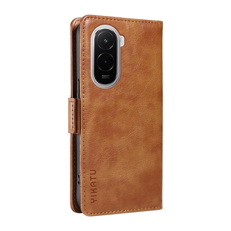 For Xiaomi POCO M7 4G 169mm YIKATU YK-007 Litchi Texture Ultra-thin Side Buckle Leather Phone Case