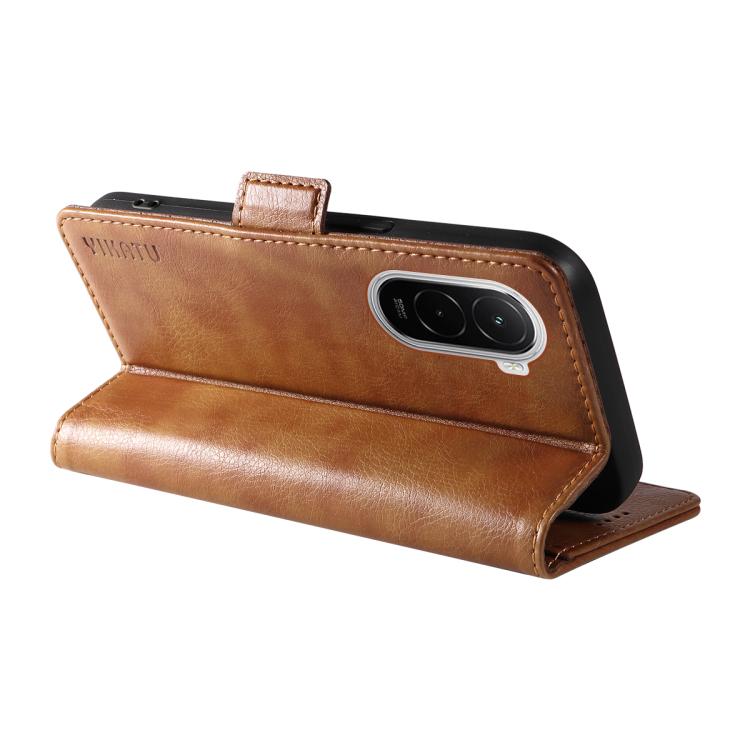 For Xiaomi POCO M7 4G 169mm YIKATU YK-007 Litchi Texture Ultra-thin Side Buckle Leather Phone Case