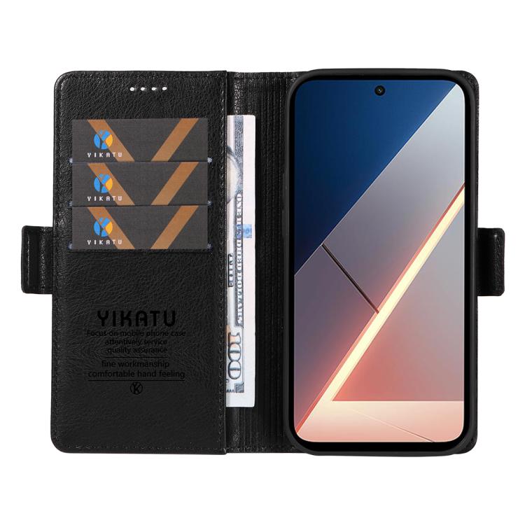 For Xiaomi POCO M7 4G 169mm YIKATU YK-007 Litchi Texture Ultra-thin Side Buckle Leather Phone Case