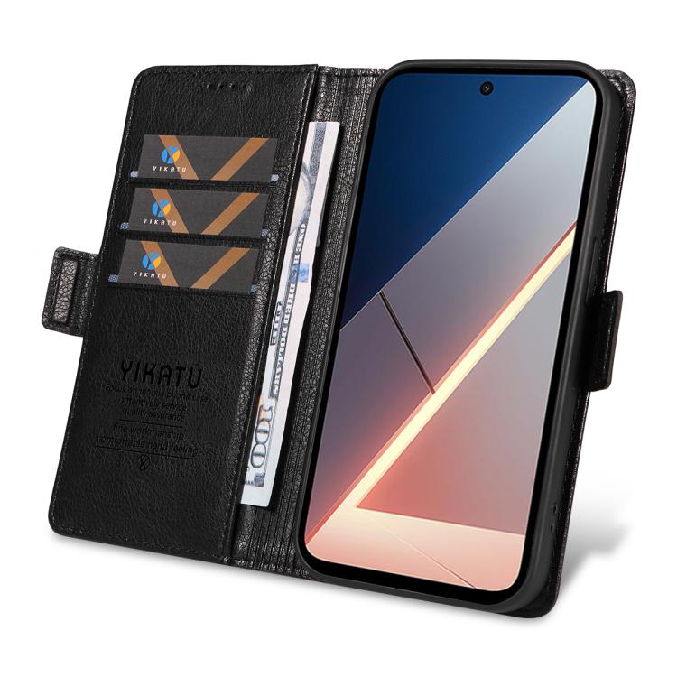 For Xiaomi POCO M7 4G 169mm YIKATU YK-007 Litchi Texture Ultra-thin Side Buckle Leather Phone Case