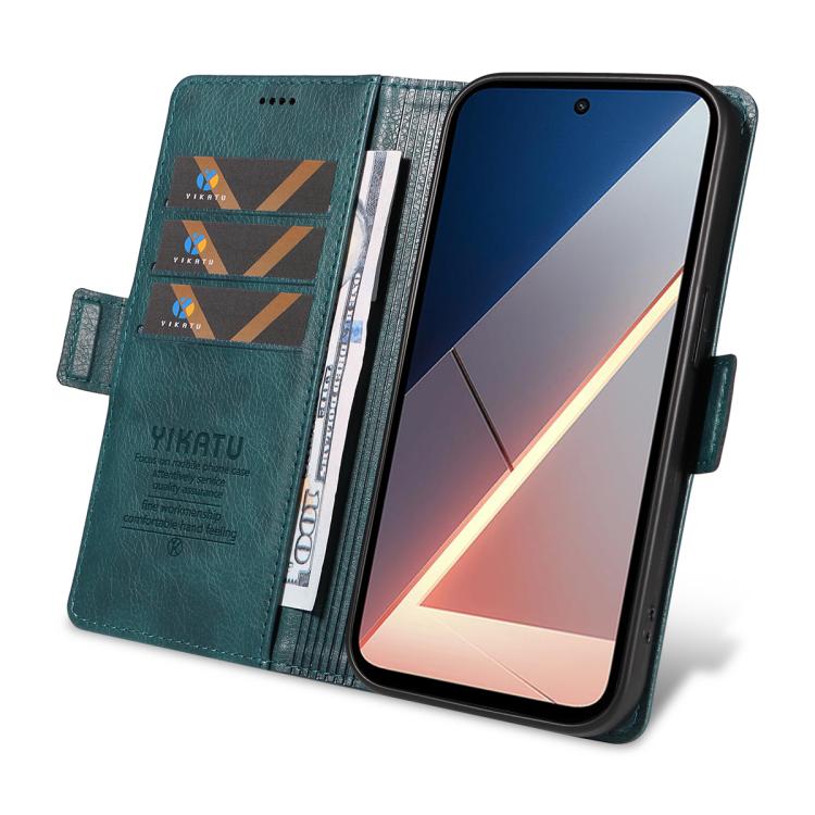 For Xiaomi POCO M7 4G 169mm YIKATU YK-007 Litchi Texture Ultra-thin Side Buckle Leather Phone Case
