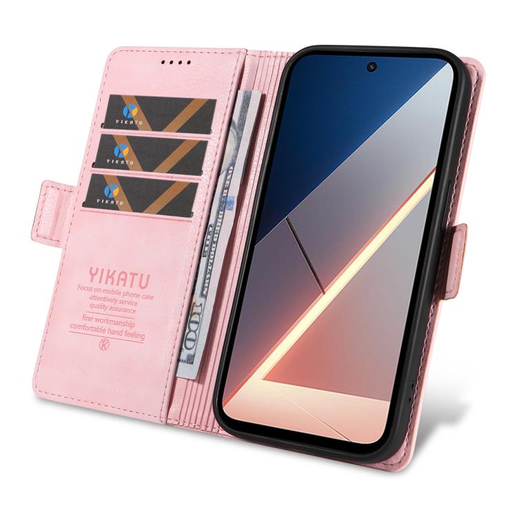 For Xiaomi POCO M7 4G 169mm YIKATU YK-007 Litchi Texture Ultra-thin Side Buckle Leather Phone Case