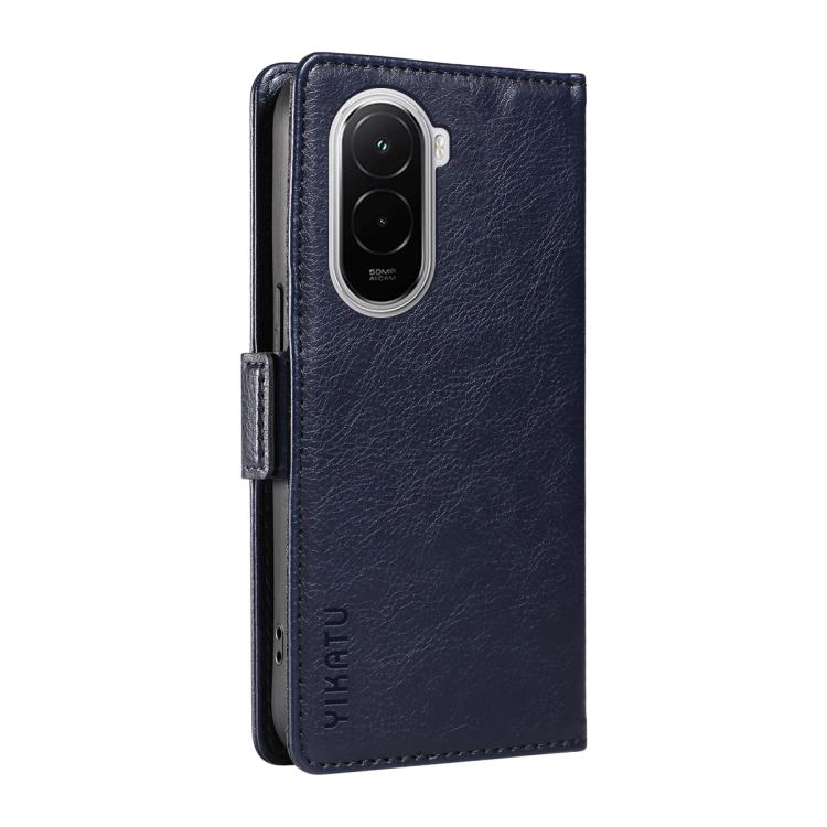 For Xiaomi POCO M7 4G 169mm YIKATU YK-007 Litchi Texture Ultra-thin Side Buckle Leather Phone Case