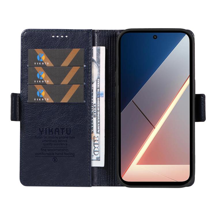 For Xiaomi POCO M7 4G 169mm YIKATU YK-007 Litchi Texture Ultra-thin Side Buckle Leather Phone Case