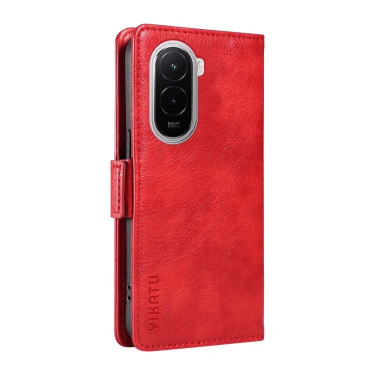 For Xiaomi POCO M7 4G 169mm YIKATU YK-007 Litchi Texture Ultra-thin Side Buckle Leather Phone Case