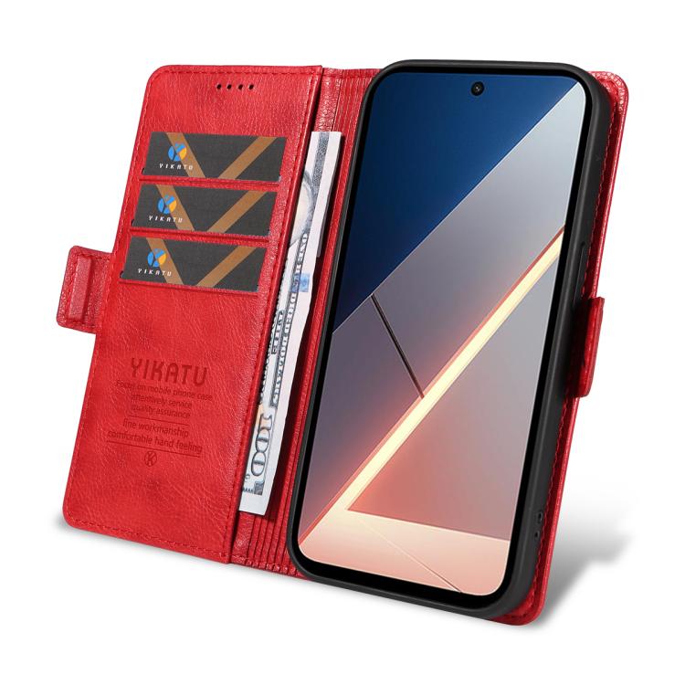 For Xiaomi POCO M7 4G 169mm YIKATU YK-007 Litchi Texture Ultra-thin Side Buckle Leather Phone Case