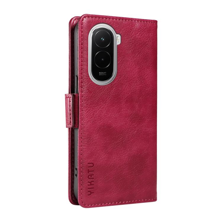 For Xiaomi POCO M7 4G 169mm YIKATU YK-007 Litchi Texture Ultra-thin Side Buckle Leather Phone Case