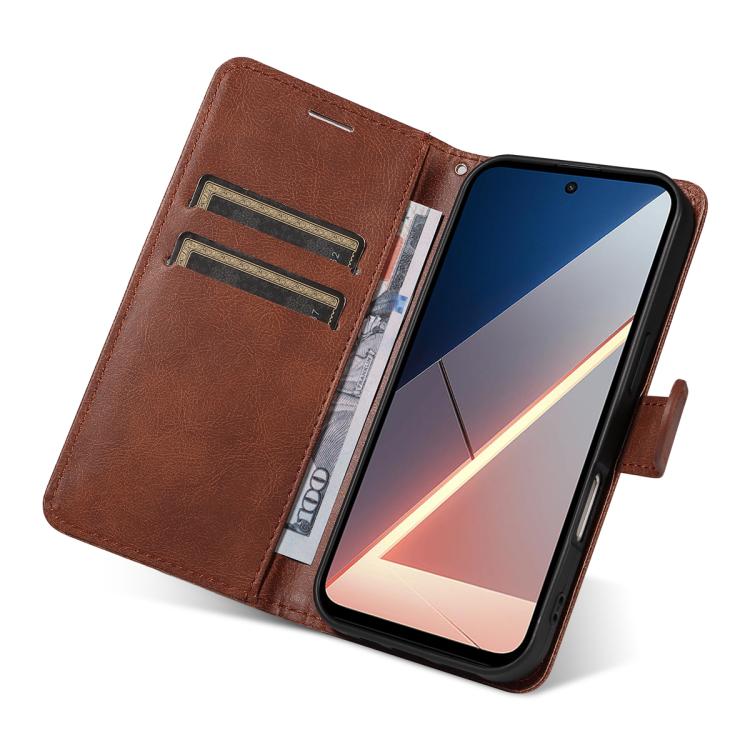 For Xiaomi POCO M7 4G 169mm Classic Leather Texture Solid Color PU Phone Case