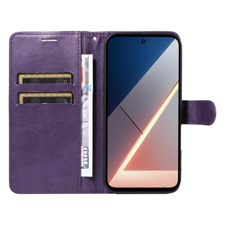 For Xiaomi POCO M7 4G 169mm Classic Leather Texture Solid Color PU Phone Case