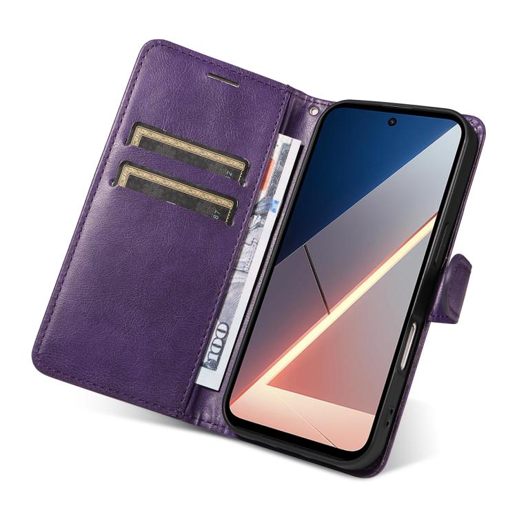 For Xiaomi POCO M7 4G 169mm Classic Leather Texture Solid Color PU Phone Case