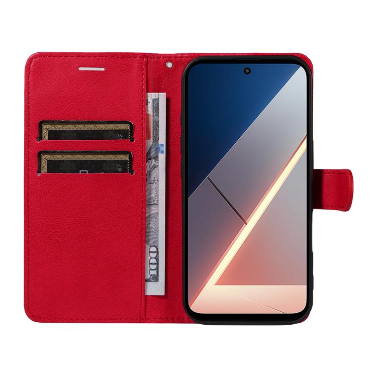 For Xiaomi POCO M7 4G 169mm Classic Leather Texture Solid Color PU Phone Case
