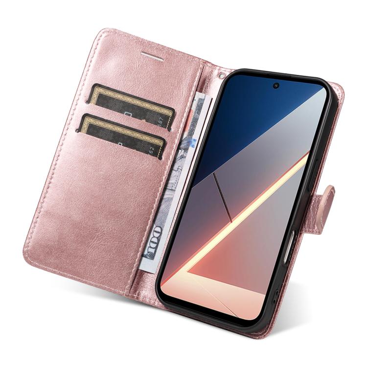 For Xiaomi POCO M7 4G 169mm Classic Leather Texture Solid Color PU Phone Case