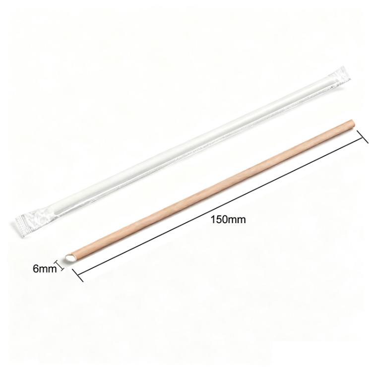 6x150mm Oblique Mouth White Disposable Drinking Straws