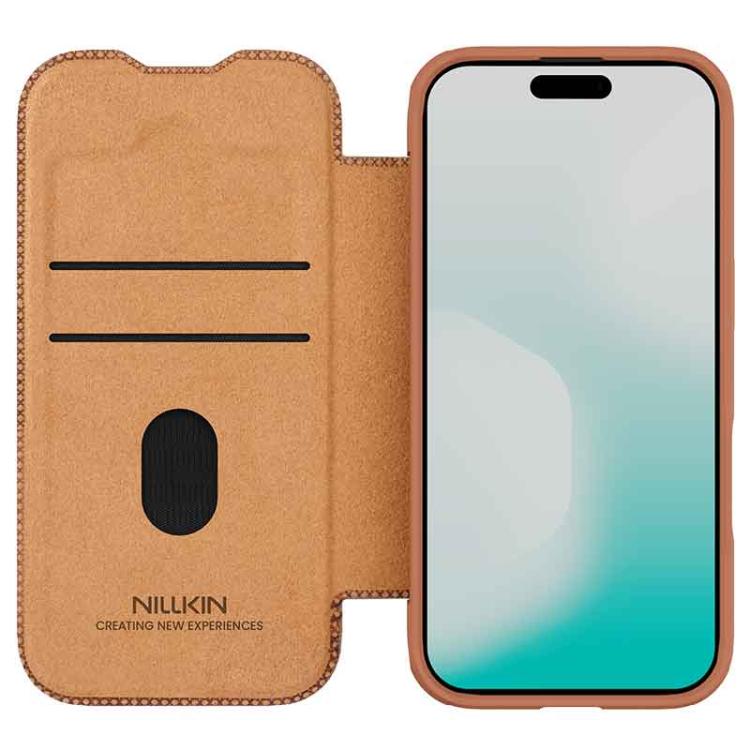 For iPhone 17 NILLKIN QIN Series Pro Sliding Camera Cover Design Leather Phone Case