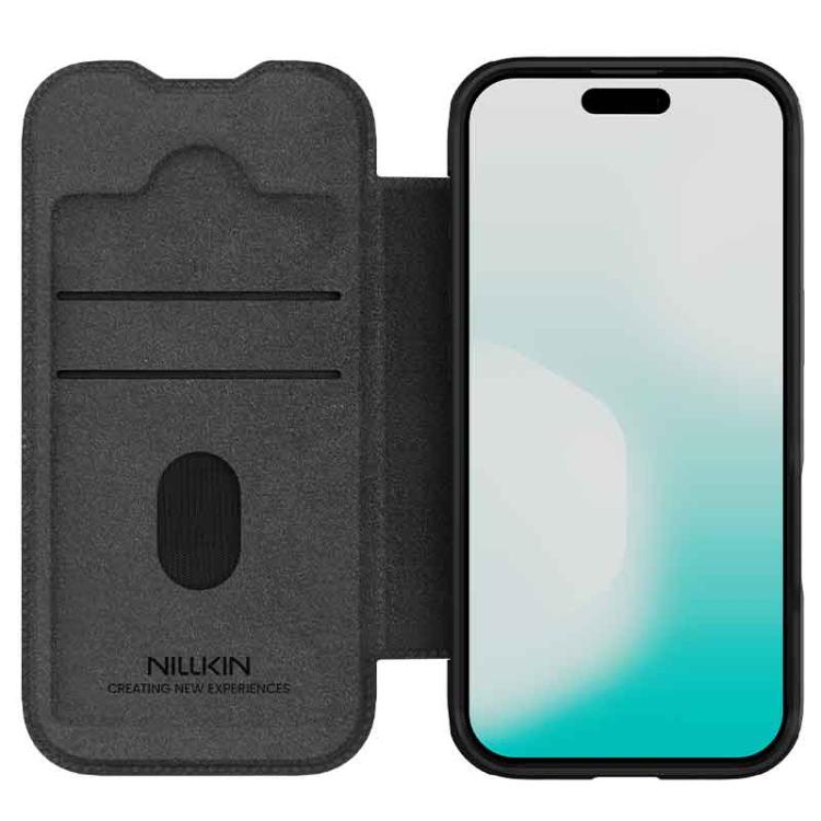 For iPhone 17 NILLKIN QIN Series Pro Sliding Camera Cover Design Leather Phone Case
