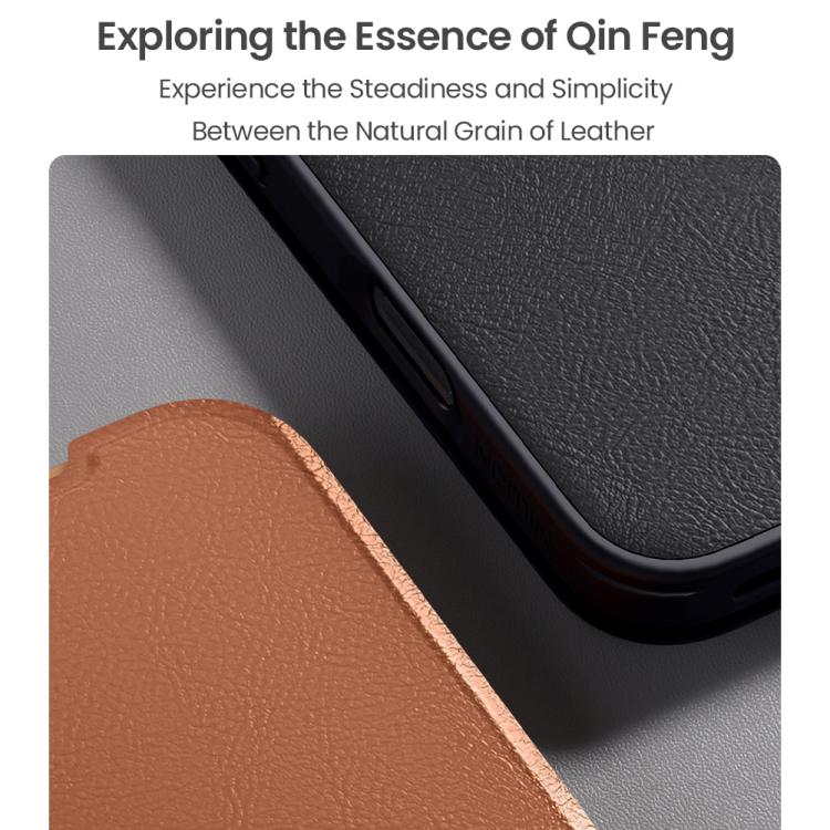 For iPhone 17 NILLKIN QIN Series Pro Sliding Camera Cover Design Leather Phone Case