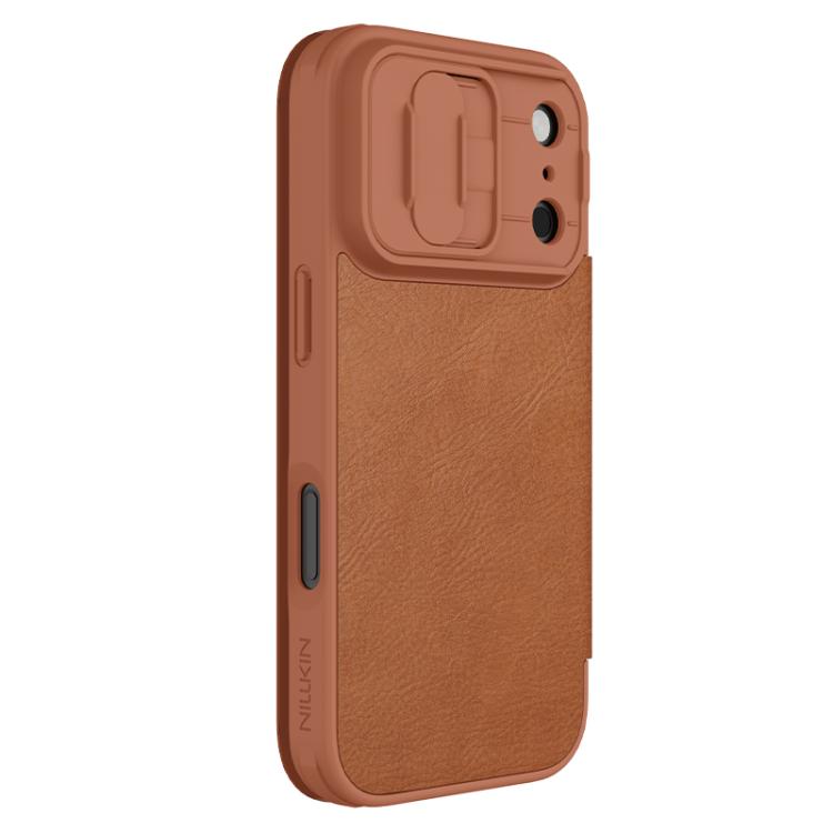 For iPhone 17 Pro NILLKIN QIN Series Pro Sliding Camera Cover Design Leather Phone Case