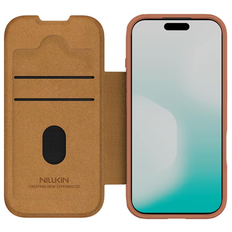 For iPhone 17 Pro NILLKIN QIN Series Pro Sliding Camera Cover Design Leather Phone Case