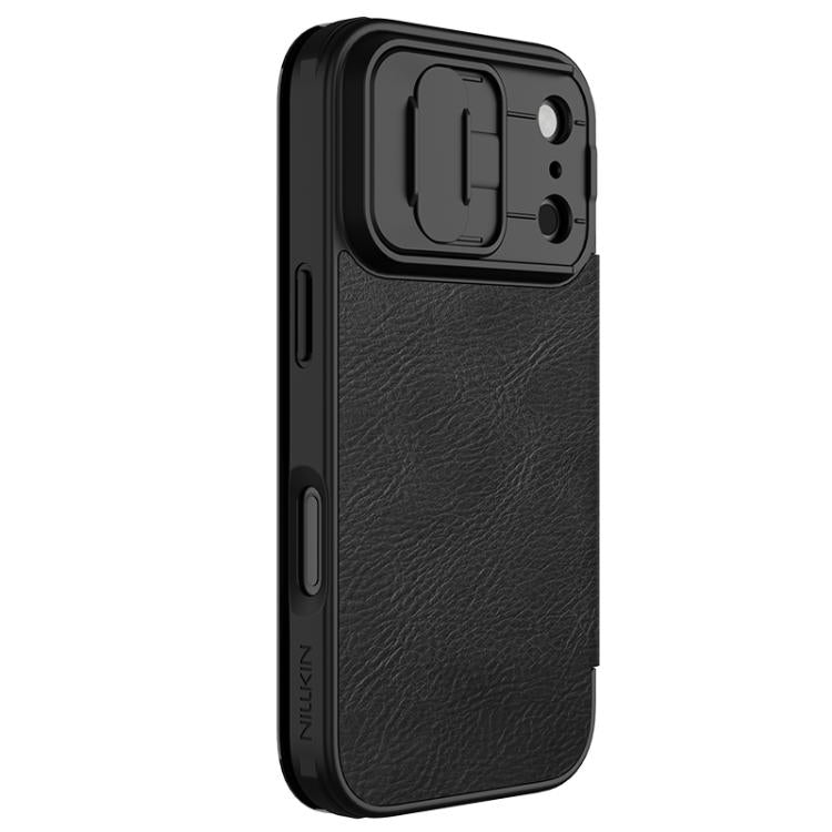 For iPhone 17 Pro NILLKIN QIN Series Pro Sliding Camera Cover Design Leather Phone Case