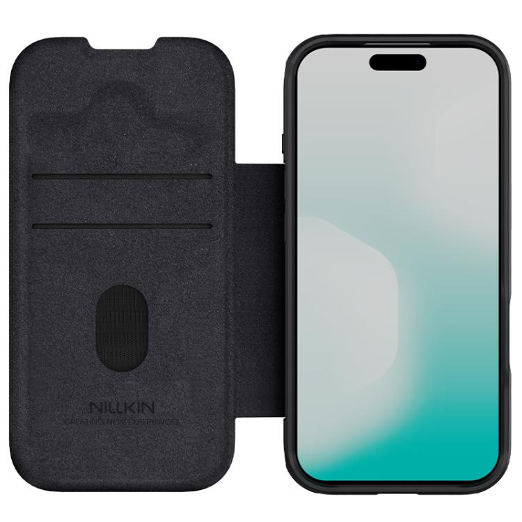 For iPhone 17 Pro NILLKIN QIN Series Pro Sliding Camera Cover Design Leather Phone Case