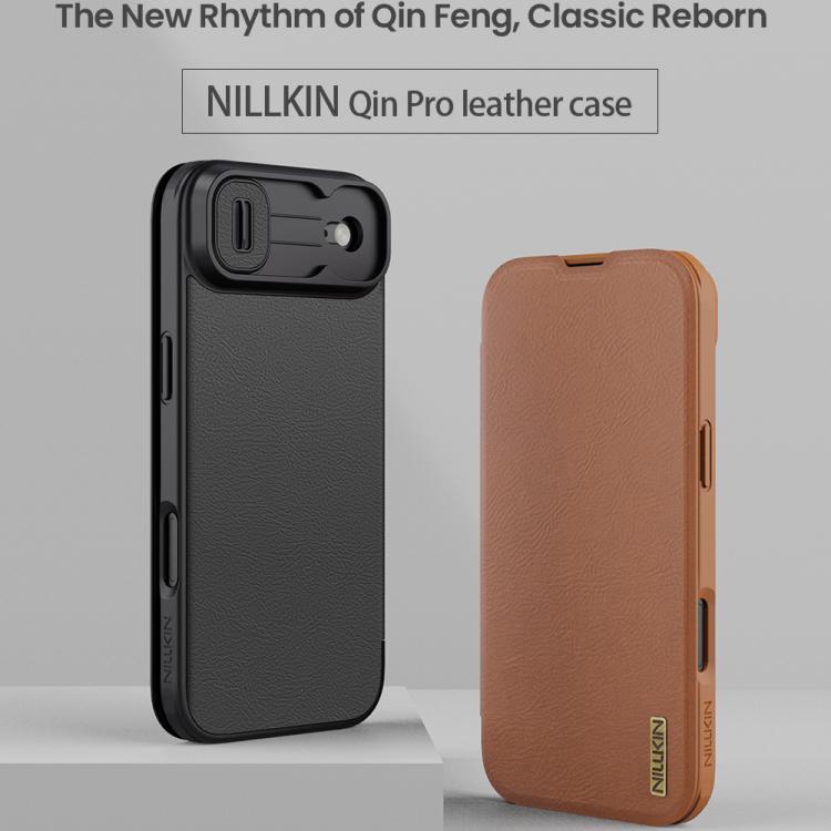 For iPhone Air NILLKIN QIN Series Pro Sliding Camera Cover Design Leather Phone Case
