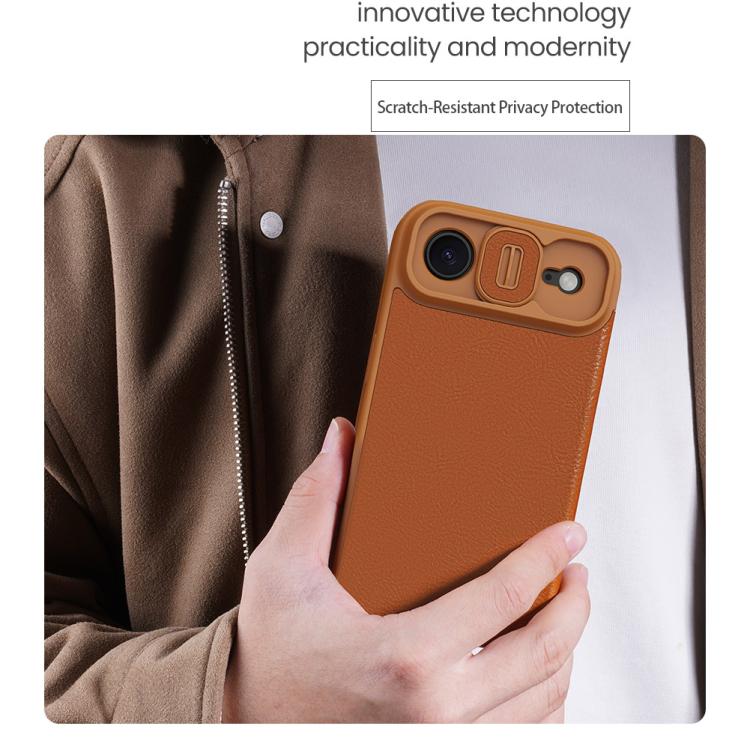 For iPhone Air NILLKIN QIN Series Pro Sliding Camera Cover Design Leather Phone Case