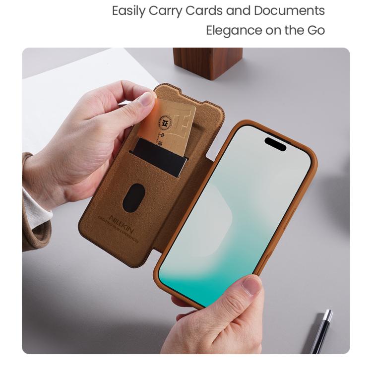 For iPhone Air NILLKIN QIN Series Pro Sliding Camera Cover Design Leather Phone Case
