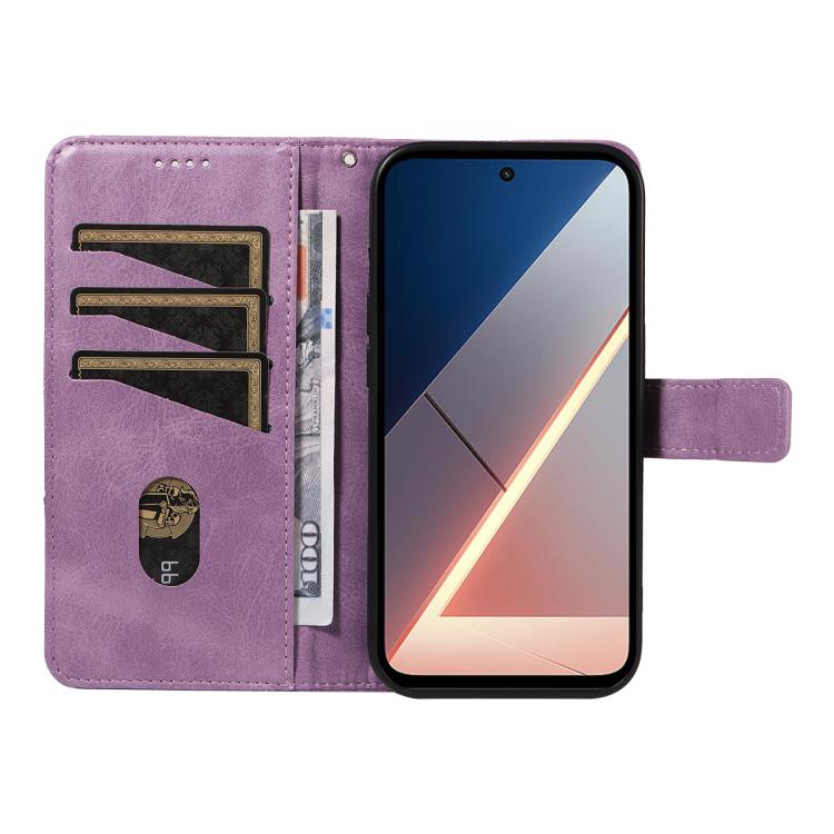 For Xiaomi POCO M7 4G 169mm Diamond Stitching Leather Phone Case
