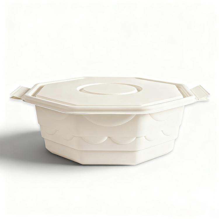 2500ML Round Box with Lid Disposable Food Delivery Lunch Box Containers