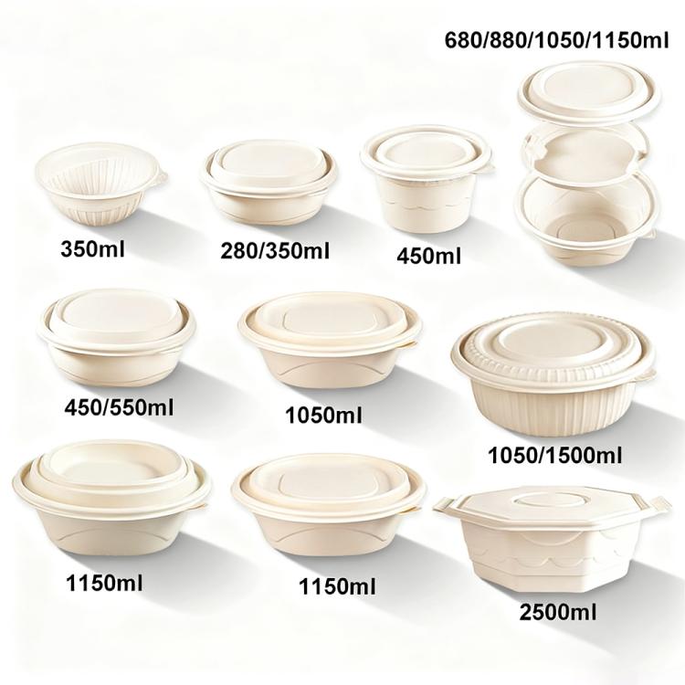 350ML Round Box with Lid Disposable Food Delivery Lunch Box Containers