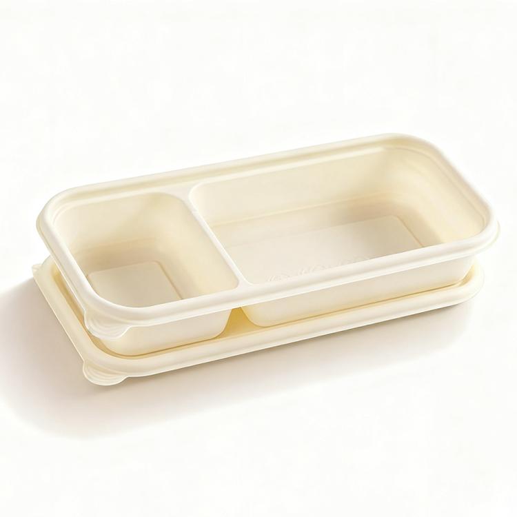510ML 2-Compartment Disposable Food Delivery Lunch Box Containers with Lid