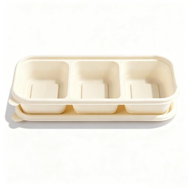510ML 3-Compartment Disposable Food Delivery Lunch Box Containers with Lid