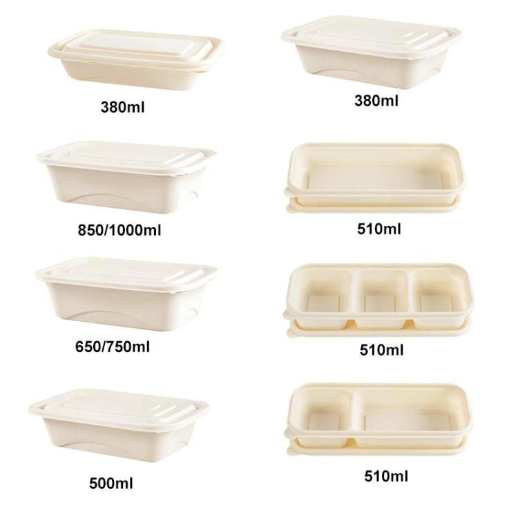 380ML Square Box Disposable Food Delivery Lunch Box Containers with Lid
