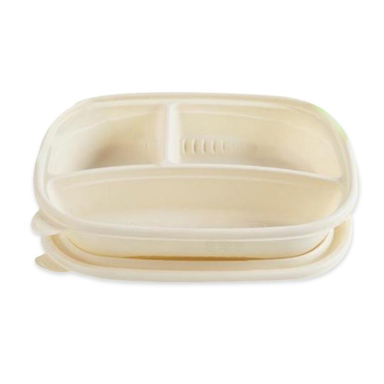 950ML 3-Compartment Disposable Food Delivery Lunch Box Containers with Lid