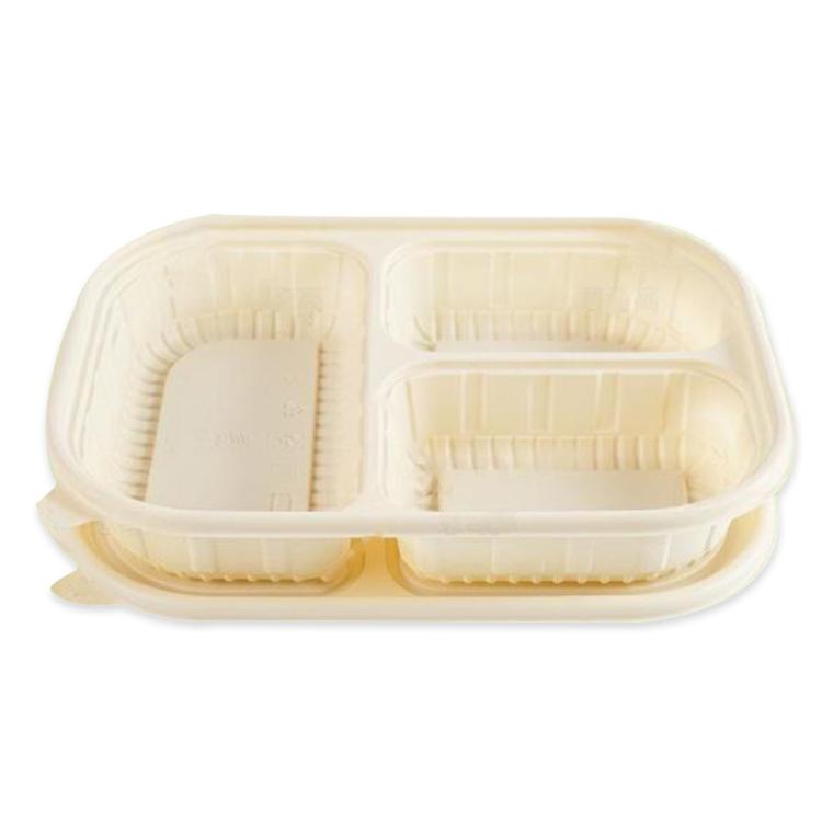1000ML 3-Compartment Disposable Food Delivery Lunch Box Containers with Lid