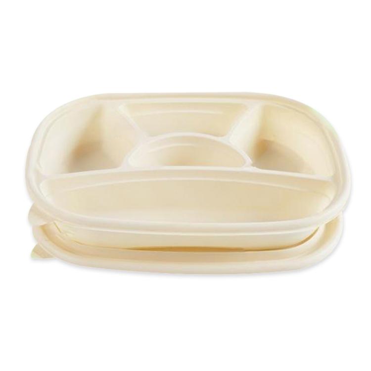 1000ML 5-Compartment Disposable Food Delivery Lunch Box Containers with Lid