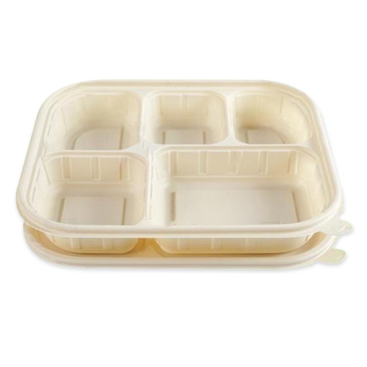 1300ML 5-Compartment Disposable Food Delivery Lunch Box Containers with Lid