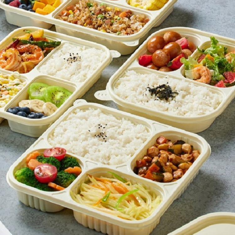1300ML Large 5-Compartment Disposable Food Delivery Lunch Box Containers with Lid