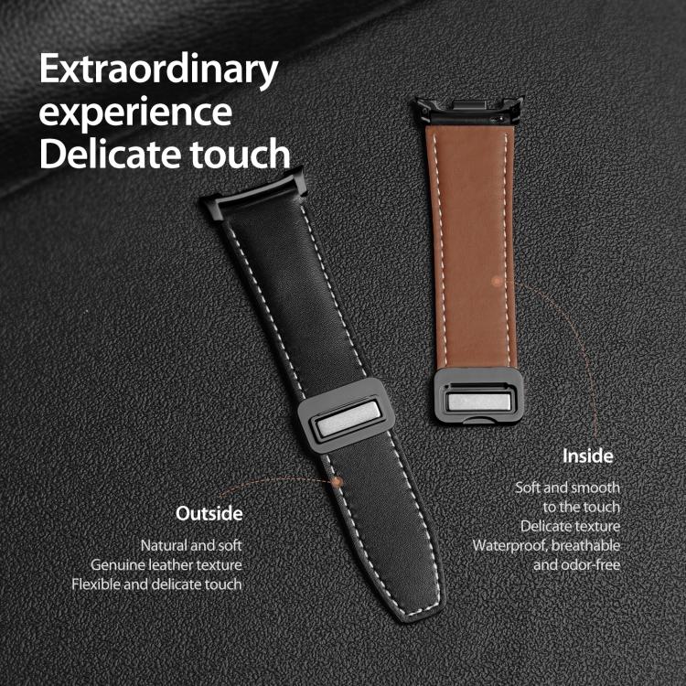 For Samsung Galaxy Watch8 / Watch8 Classic DUX DUCIS YA Series Magnetic Buckle Genuine Leather Watch Band