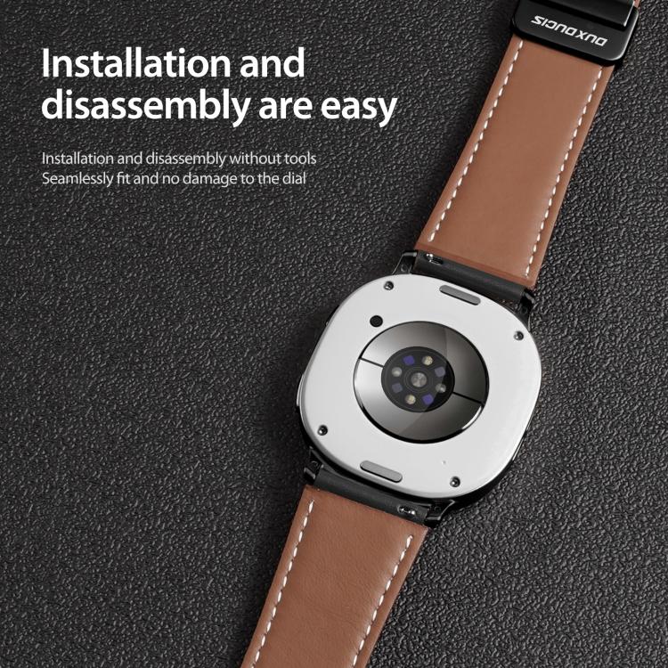 For Samsung Galaxy Watch8 / Watch8 Classic DUX DUCIS YA Series Magnetic Buckle Genuine Leather Watch Band